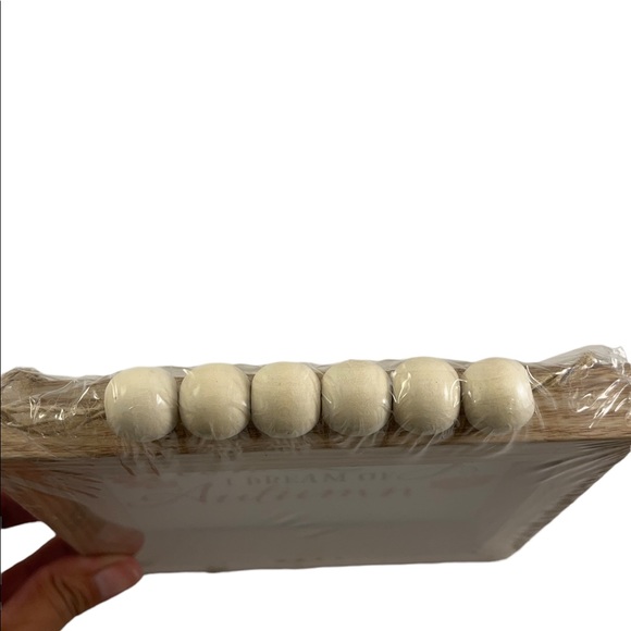 Beige plaid fabric stuffed pumpkin decor set of 2 with picture fall decoration - Picture 6 of 8